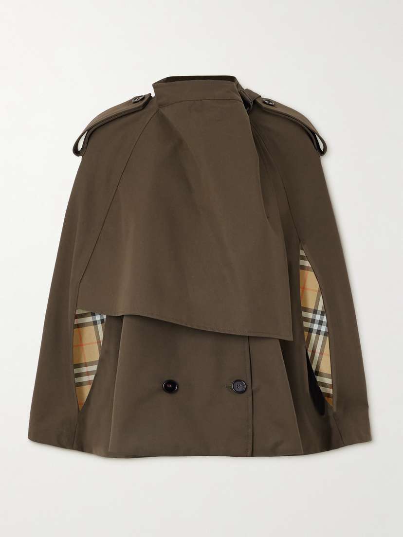 Burberry Double-breasted Cotton-gabardine Cape