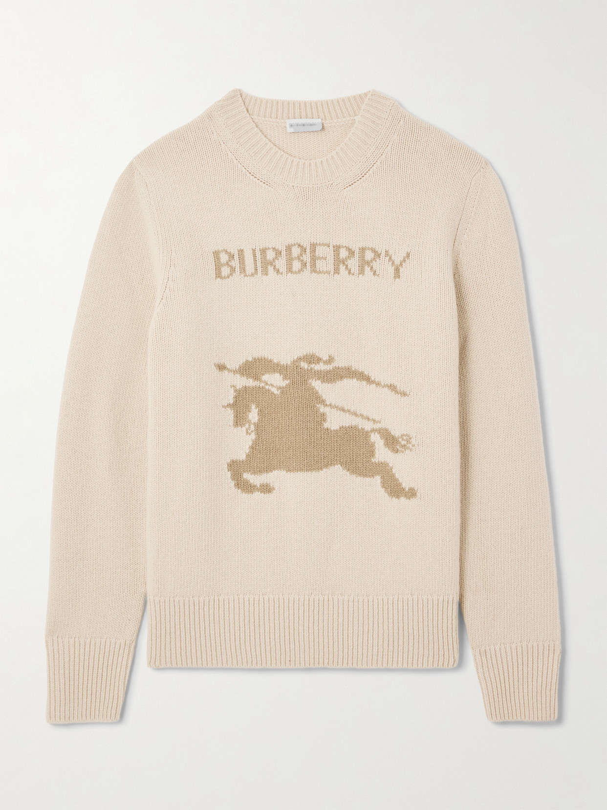 Burberry Equestrian Knight Wool Sweater In Neutral