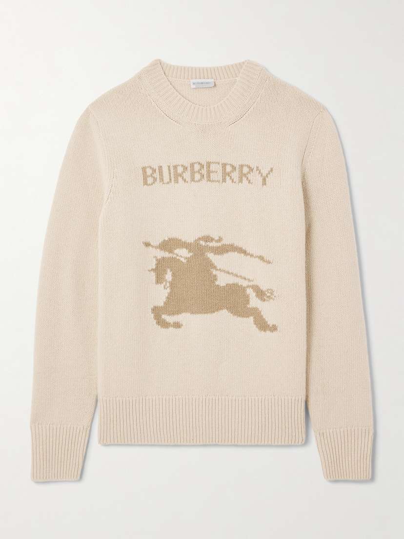 Burberry Intarsia-knit Cashmere And Wool-blend Sweater