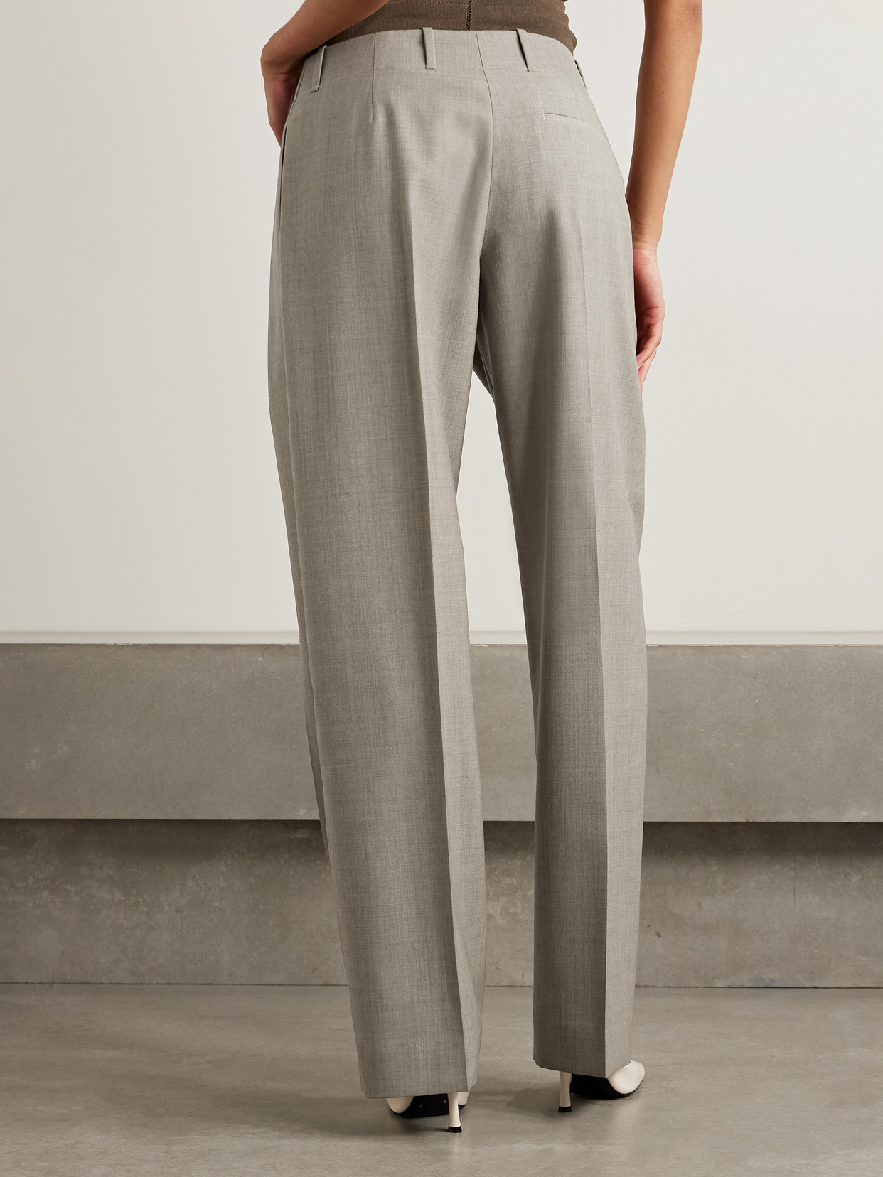 Burberry Pleated Wool Tapered Pants