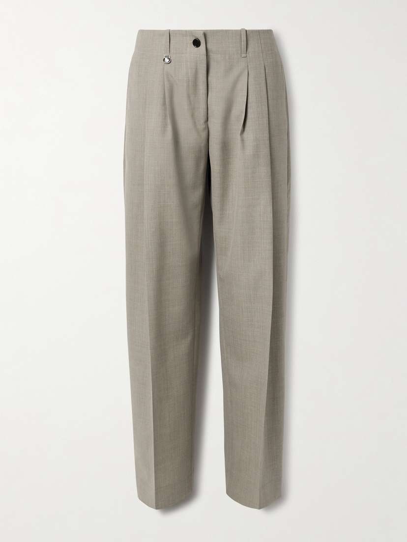 Burberry Pleated Wool Tapered Pants