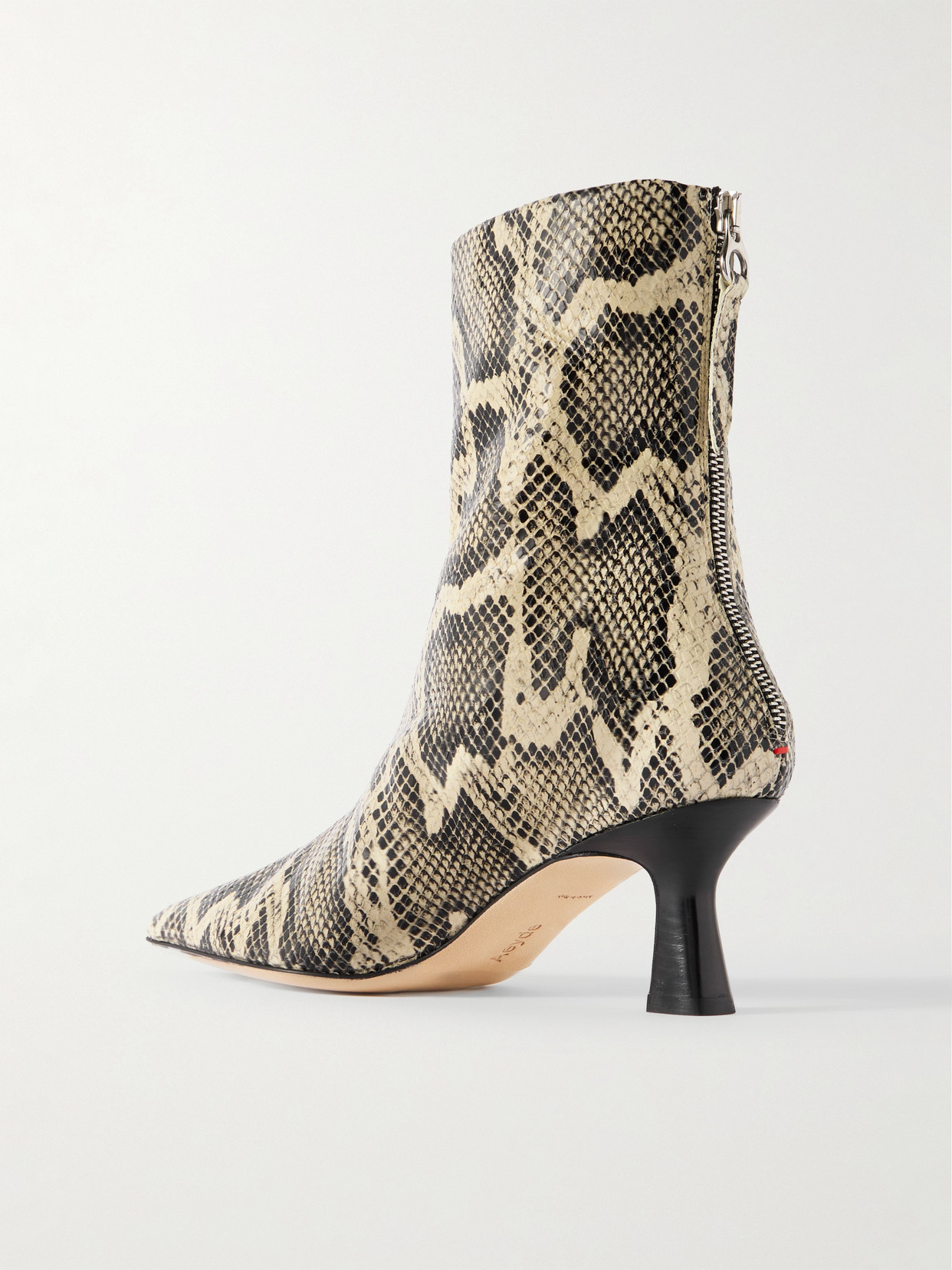 Aeyde Elina Snake-effect Leather Ankle Boots In Brown