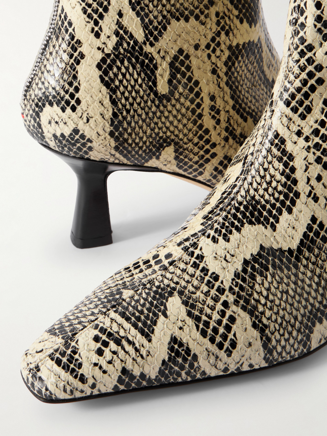 Aeyde Elina Snake-effect Leather Ankle Boots In Brown