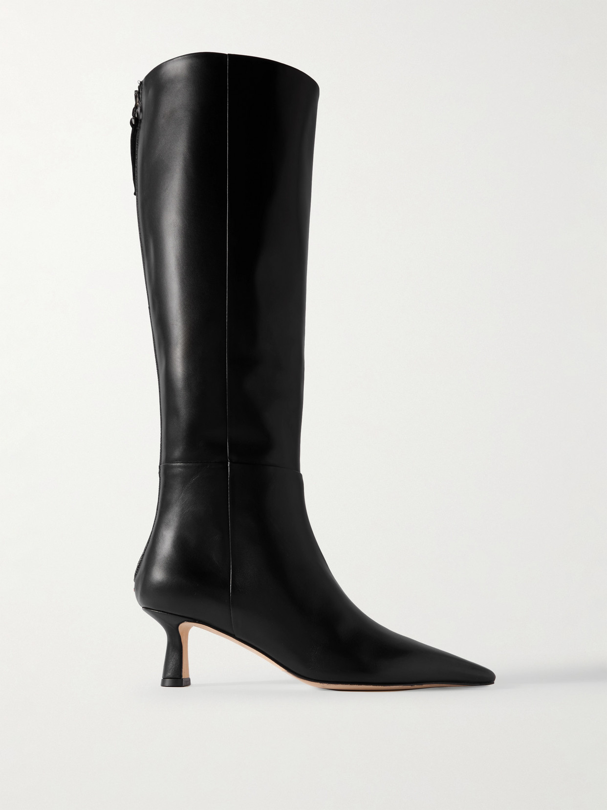 Aeyde Rhea Leather Knee Boots In Black