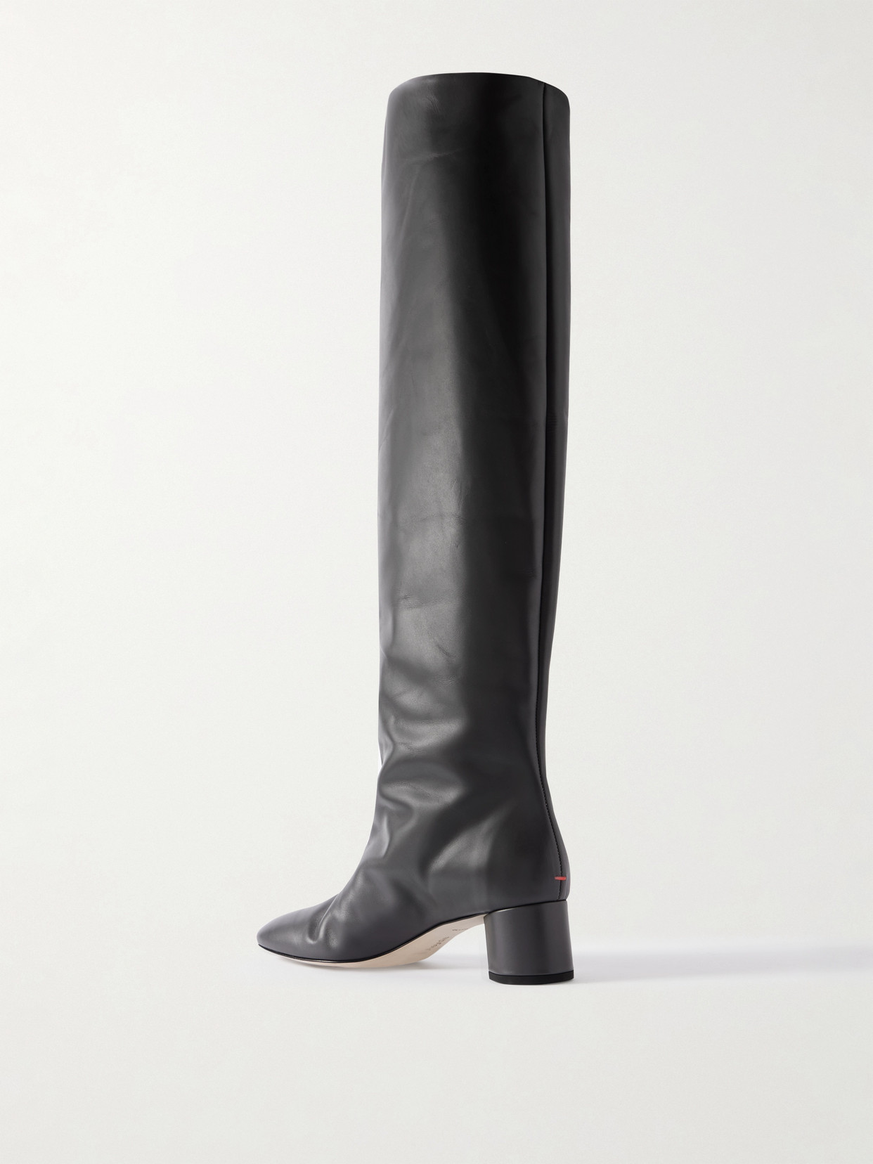 Aeyde Willa Leather Over-the-knee Boots In Black