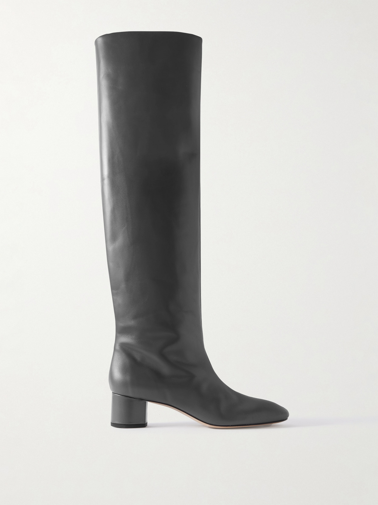 Aeyde Willa Leather Over-the-knee Boots In Black