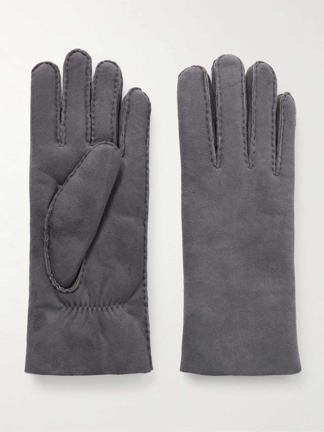 Agnelle Denise Shearling Gloves In Gray