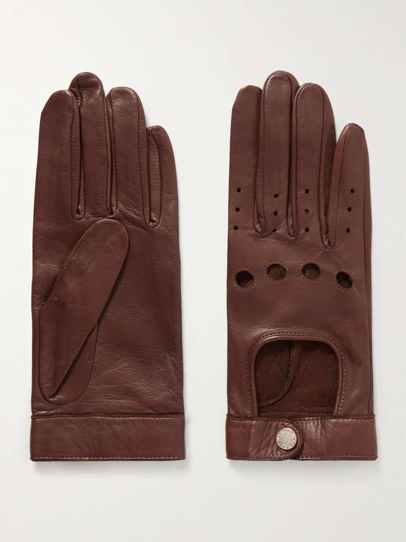 Agnelle Rose Leather Gloves