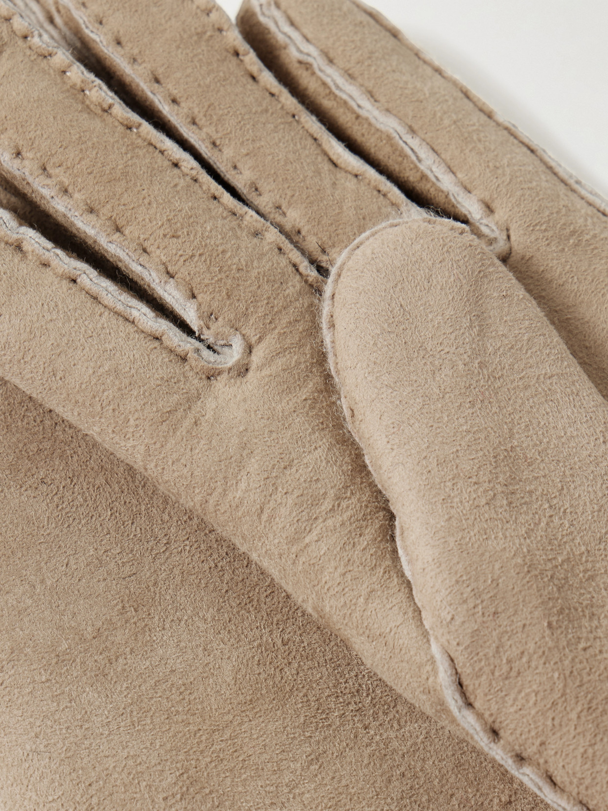 Agnelle Denise Shearling Gloves In Brown