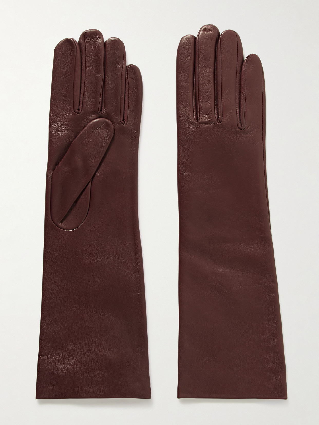 Agnelle Celia Leather Gloves In Brown