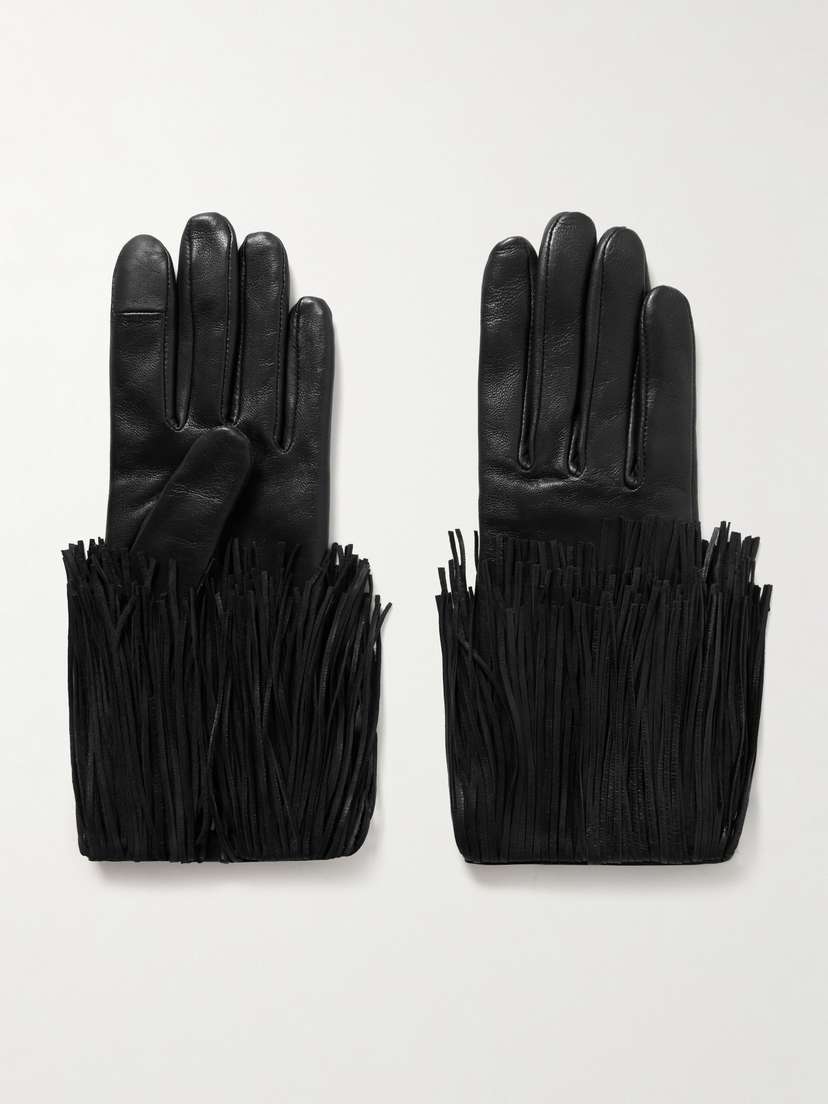 Agnelle Lena Fringed Leather Gloves