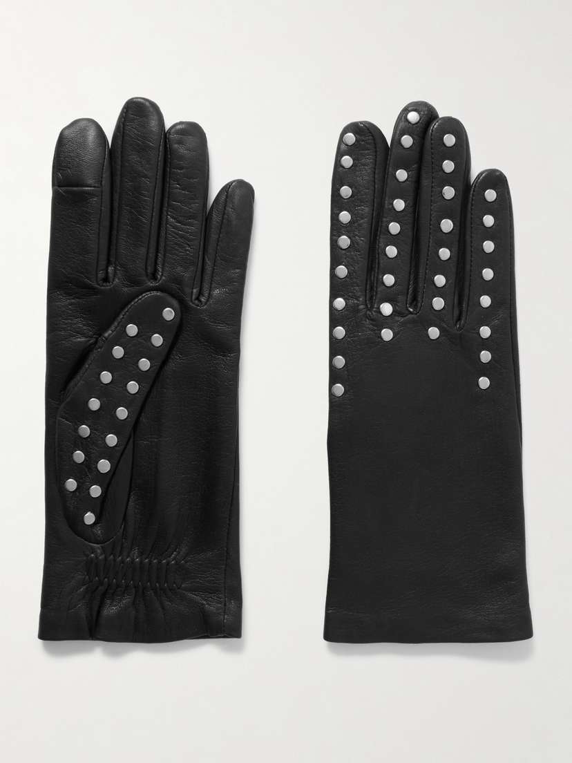 Agnelle Studded Leather Gloves