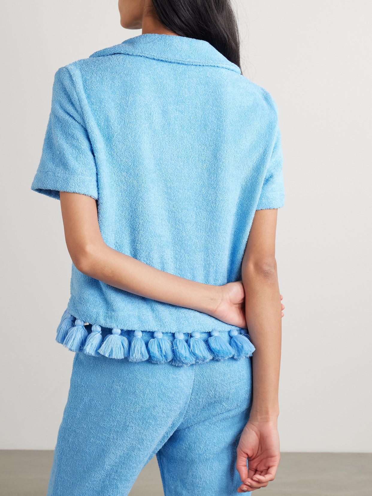 Cap D’antibes Tasseled Cotton-terry Shirt