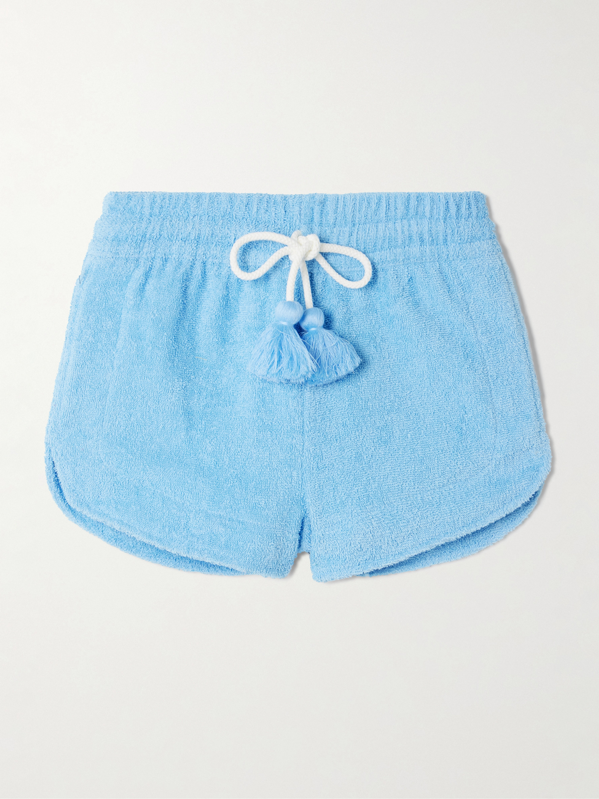 CAP D'ANTIBES Tasseled cotton-terry shorts