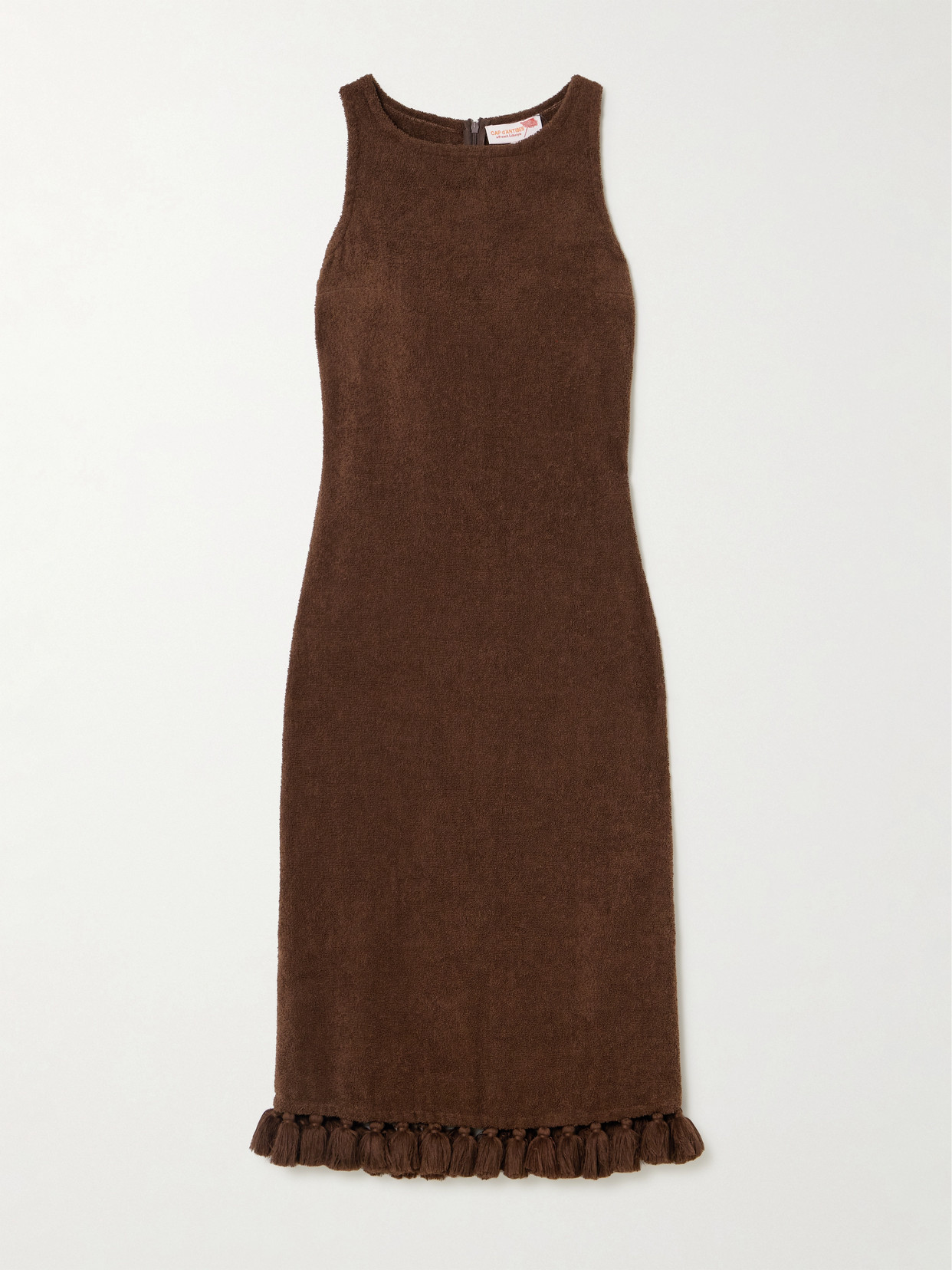 Cap D’antibes Aurelia Tasseled Cotton-terry Midi Dress