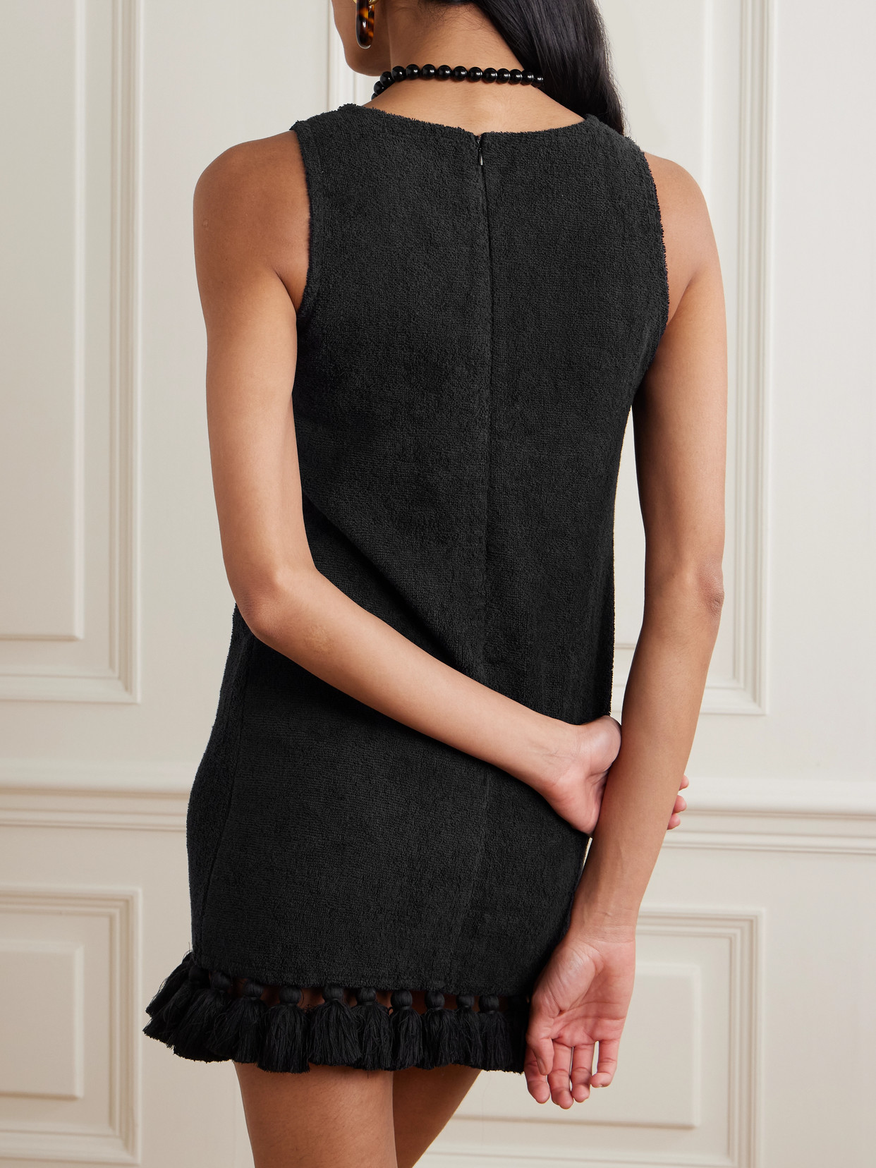 Cap D’antibes Tasseled Cotton-terry Mini Dress