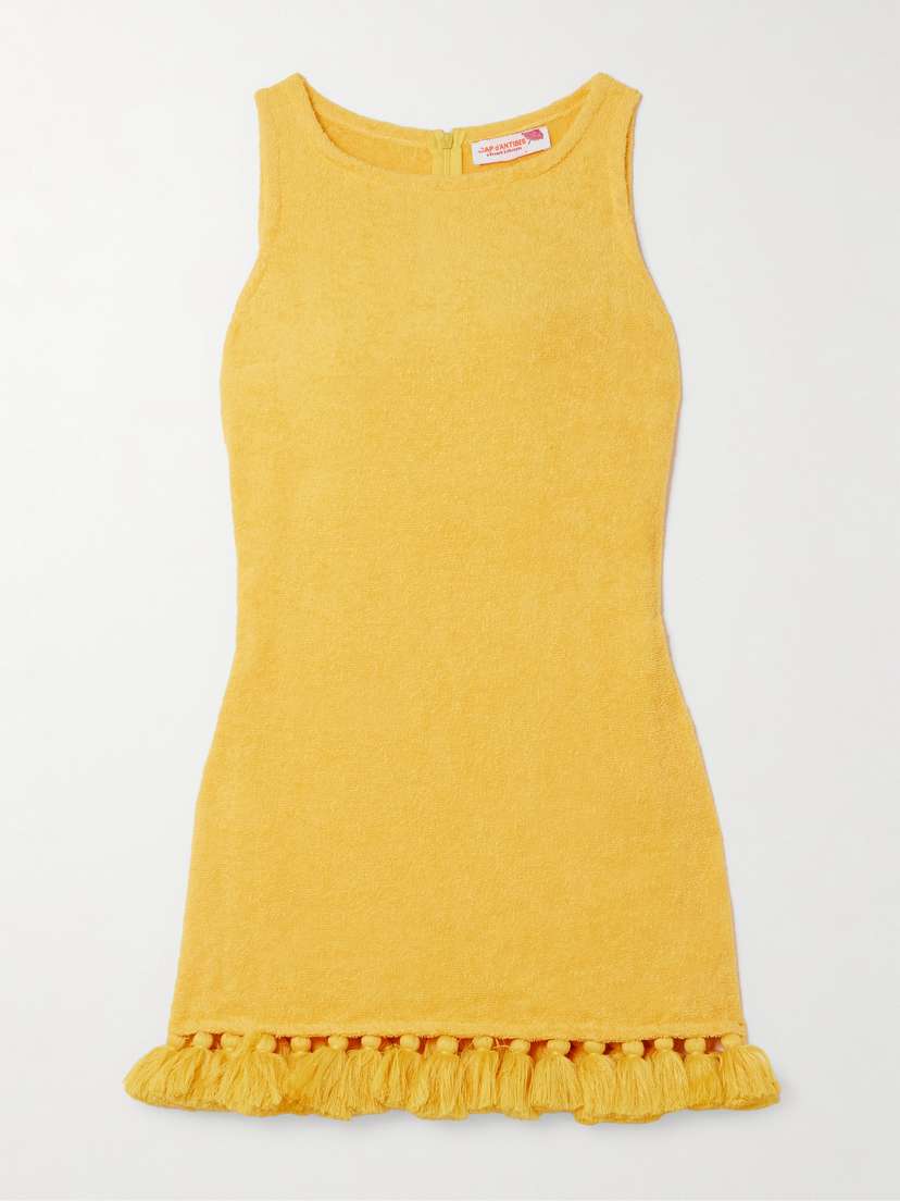 Cap d’Antibes Tasseled Cotton-terry Mini Dress