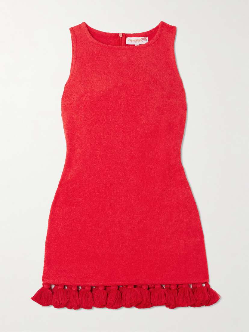 Cap d’Antibes Tasseled Cotton-terry Mini Dress
