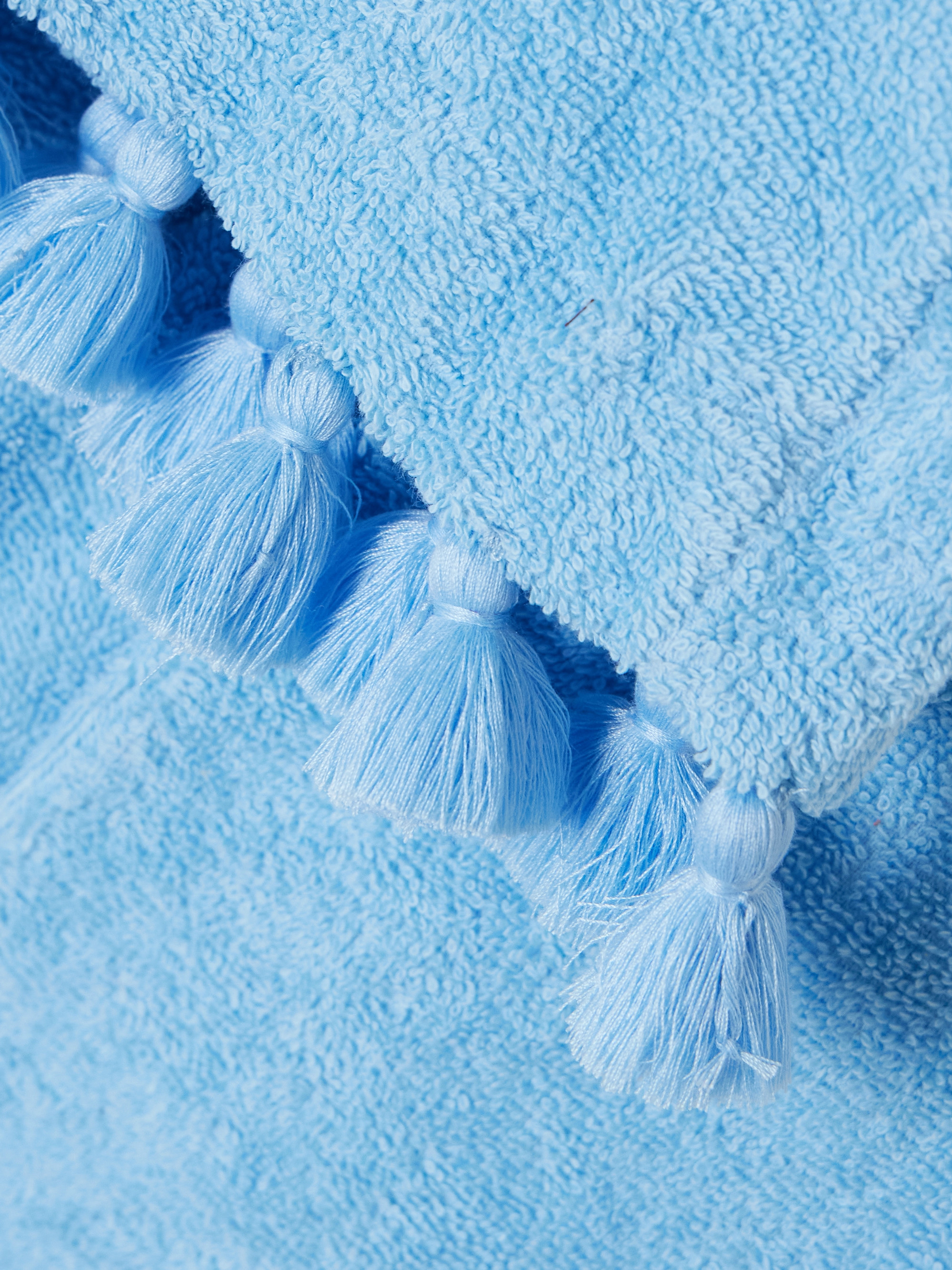 CAP D'ANTIBES Cropped flared tasseled cotton-terry pants