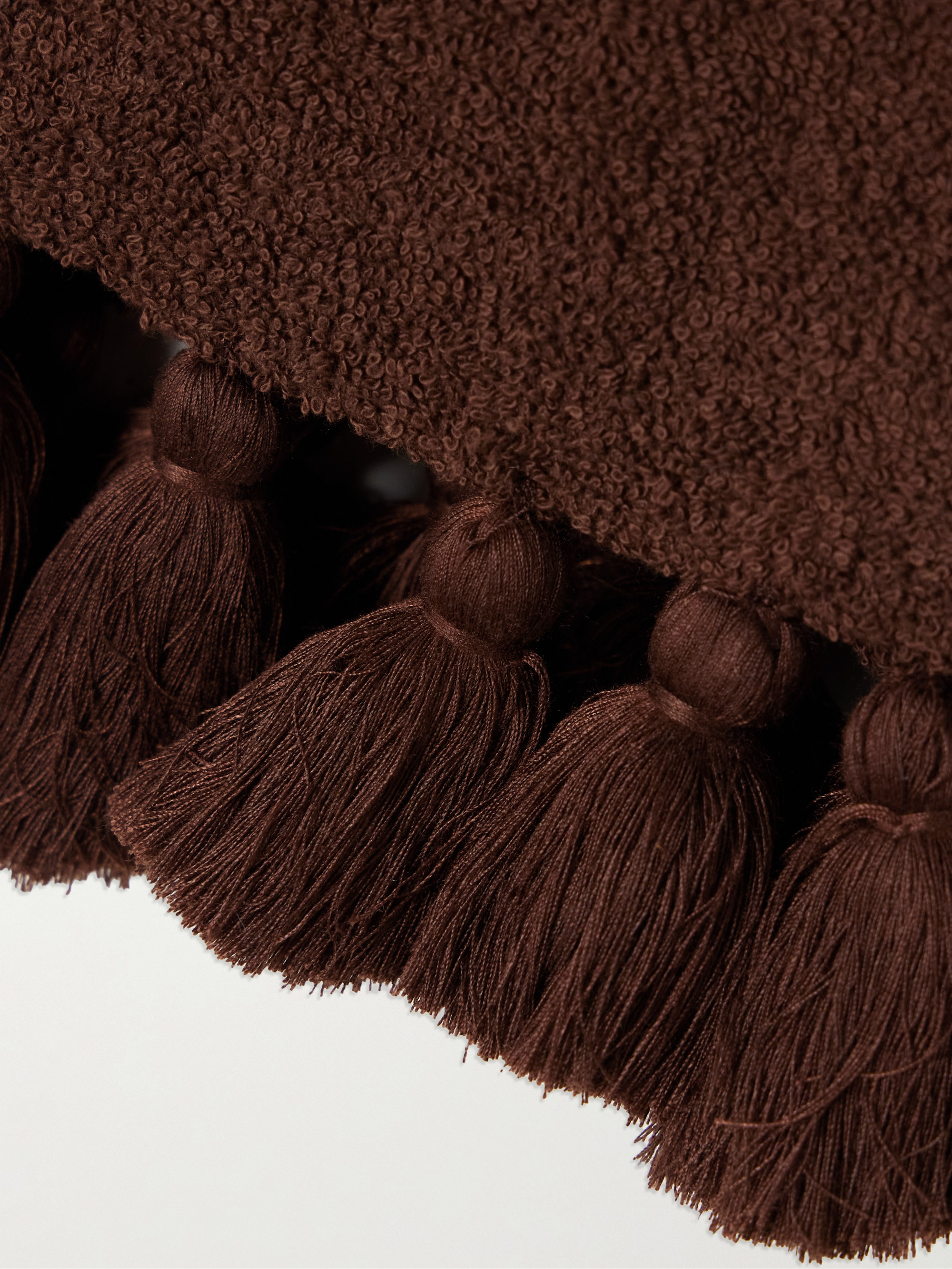 CAP D'ANTIBES Tasseled cotton-terry shirt