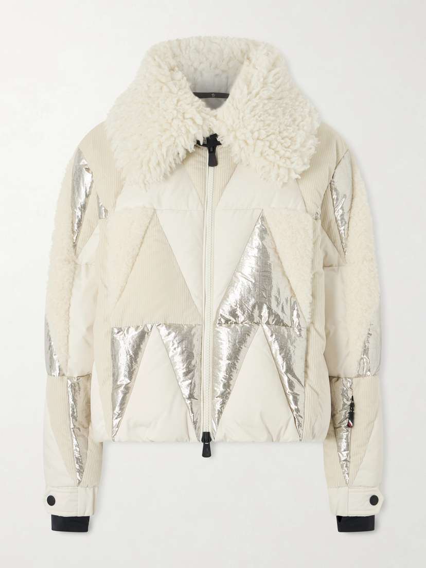Moncler Grenoble Pamiers Paneled Quilted Wool-blend Fleece-and Cotton-corduroy Down Ski Jacket