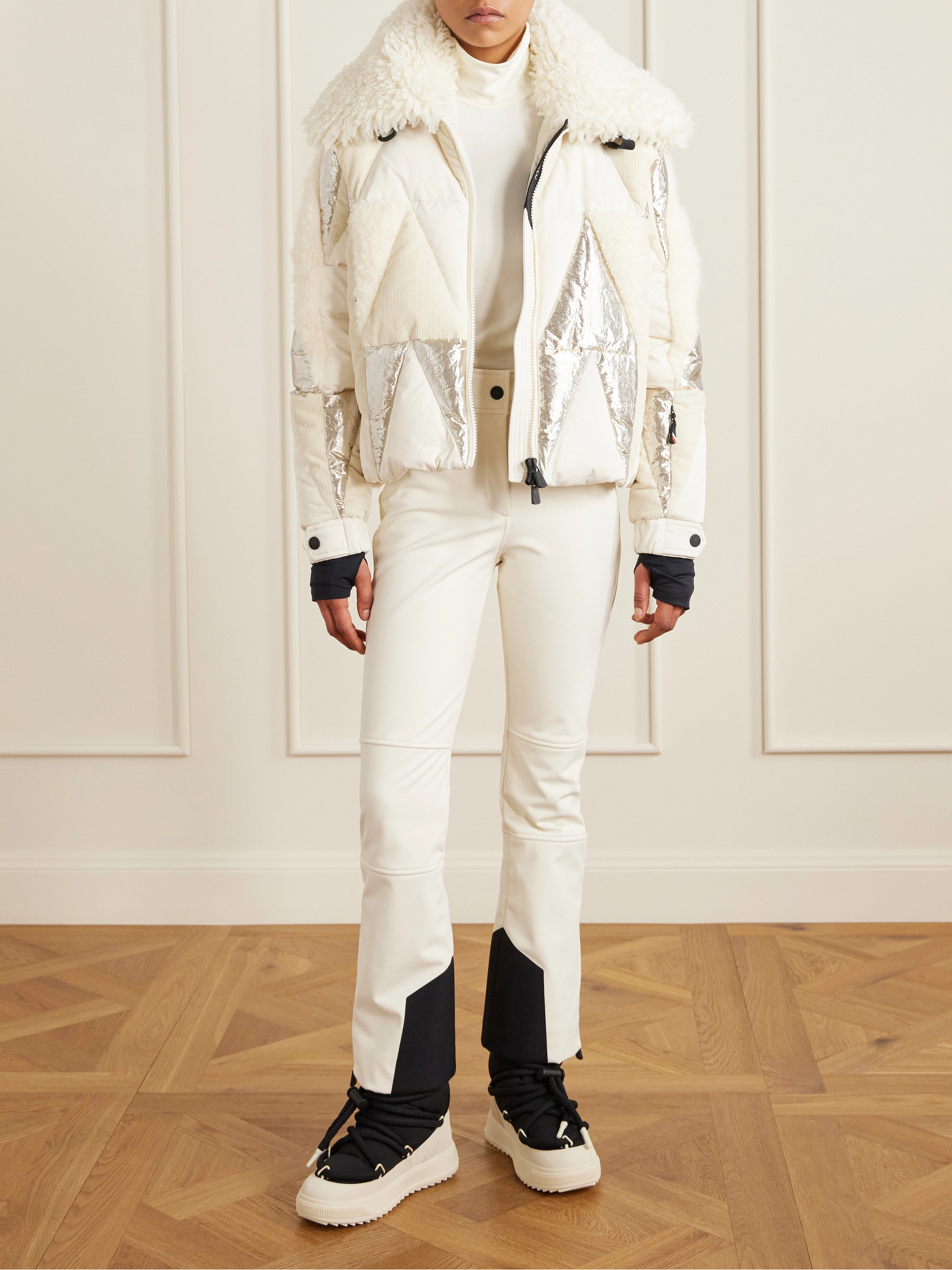 MONCLER GRENOBLE - Pamiers paneled quilted wool-blend fleece-and