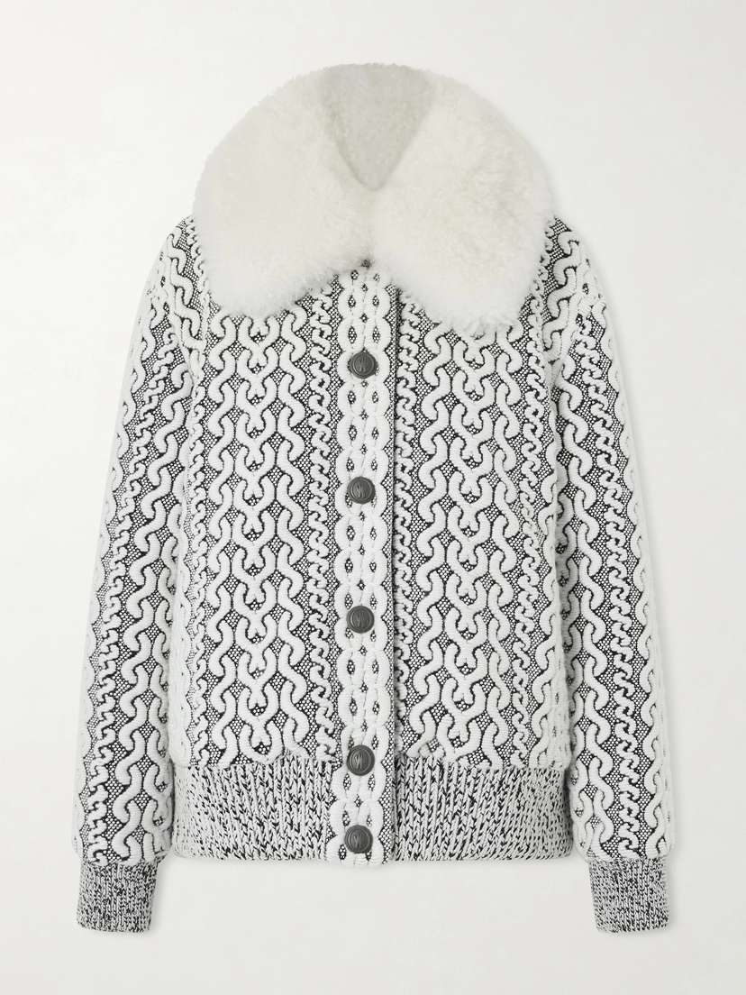 Moncler Grenoble Beille Padded Shearling-trimmed Woven Down Bomber Jacket