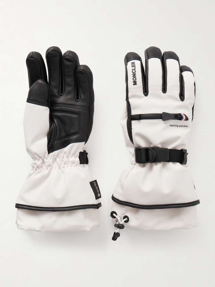 Moncler Grenoble Appliquéd Paneled Gore-tex® And Leather Gloves