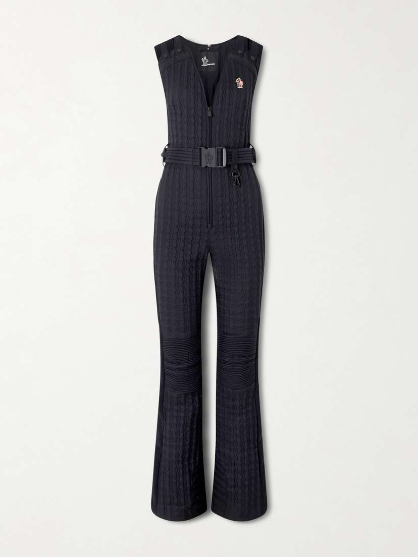 Moncler Grenoble Belted Appliquéd Quilted Down Ski Suit