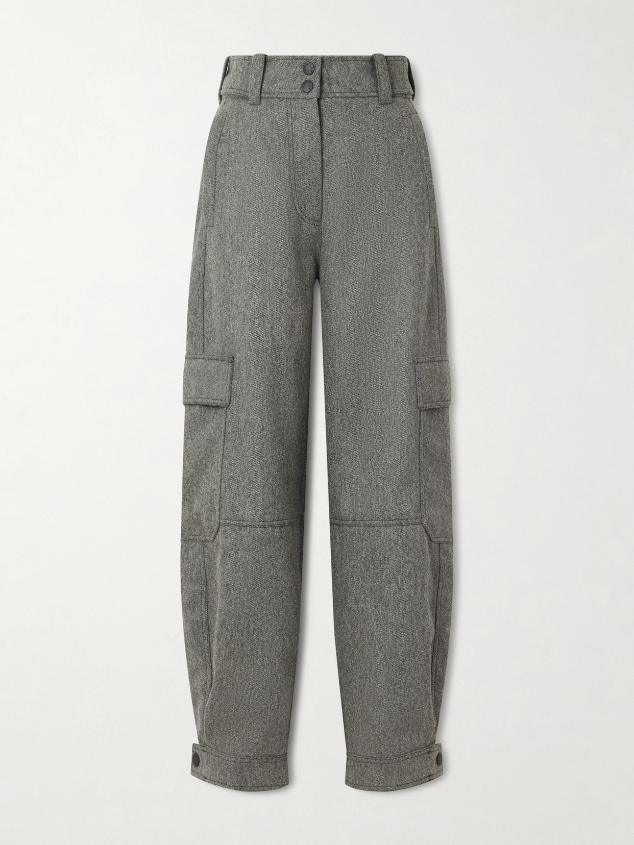 Moncler Wool-gabardine Tapered Ski Pants In Gray