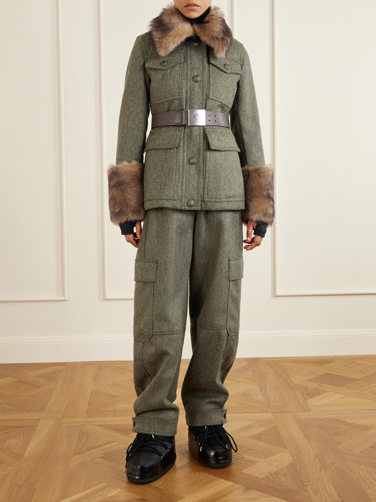 Grenoble - Devez Shearling-Trimmed Wool-Gabardine Ski Jacket