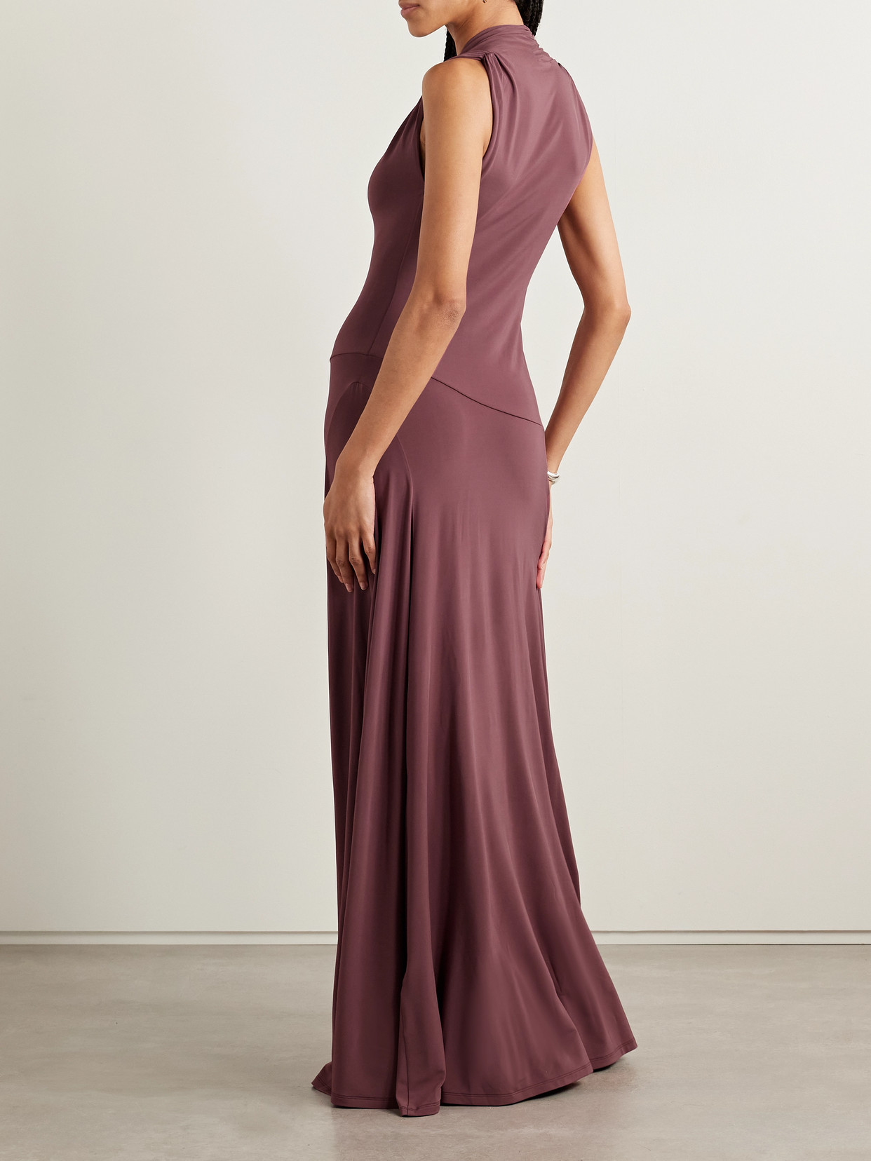 Tove Vina Gathered Stretch-jersey Maxi Dress
