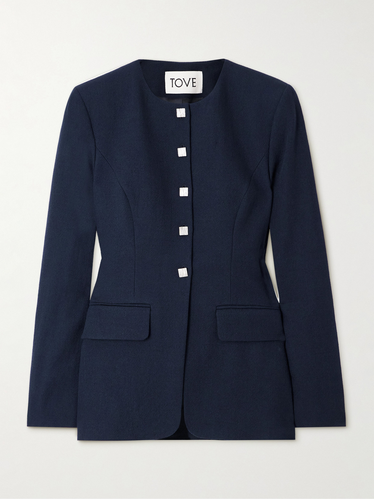 Tove Moya Wool-twill Jacket In Blue