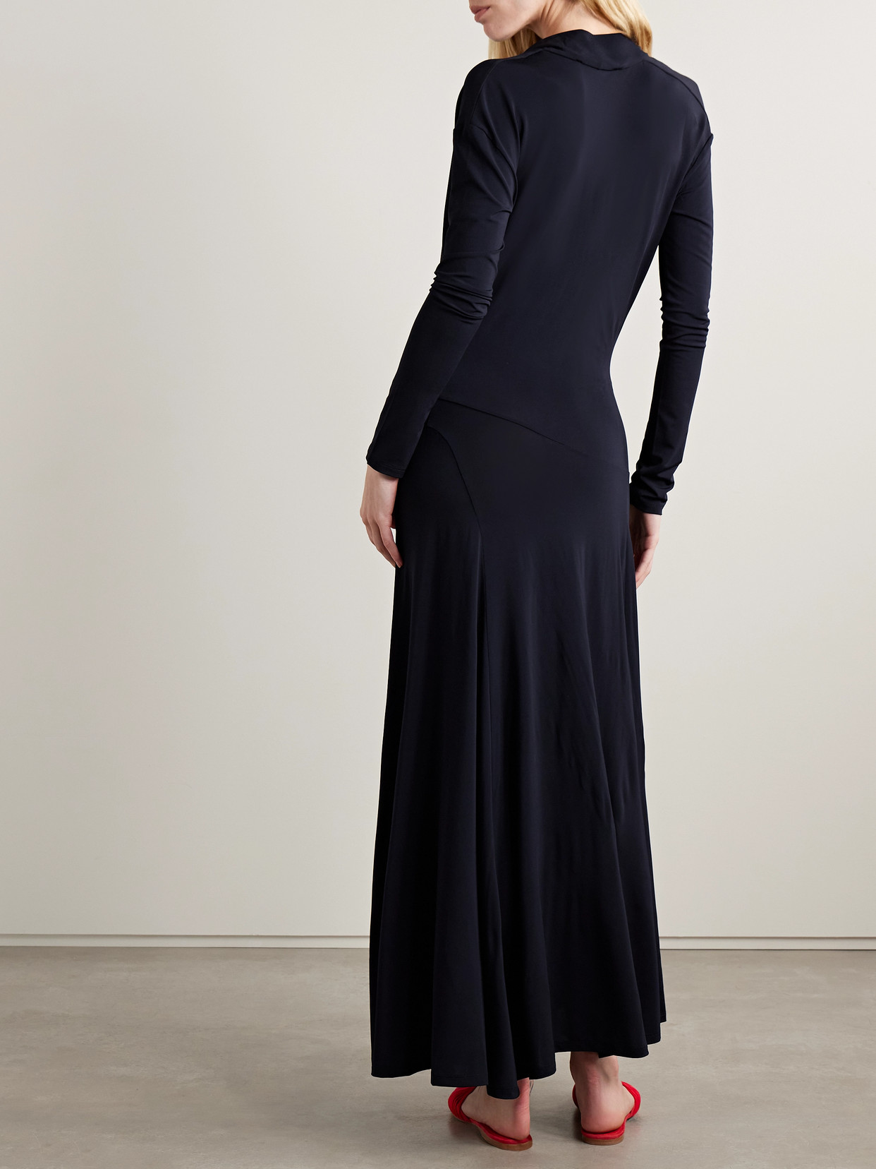 Tove Eadan Draped Jersey Midi Dress In Blue