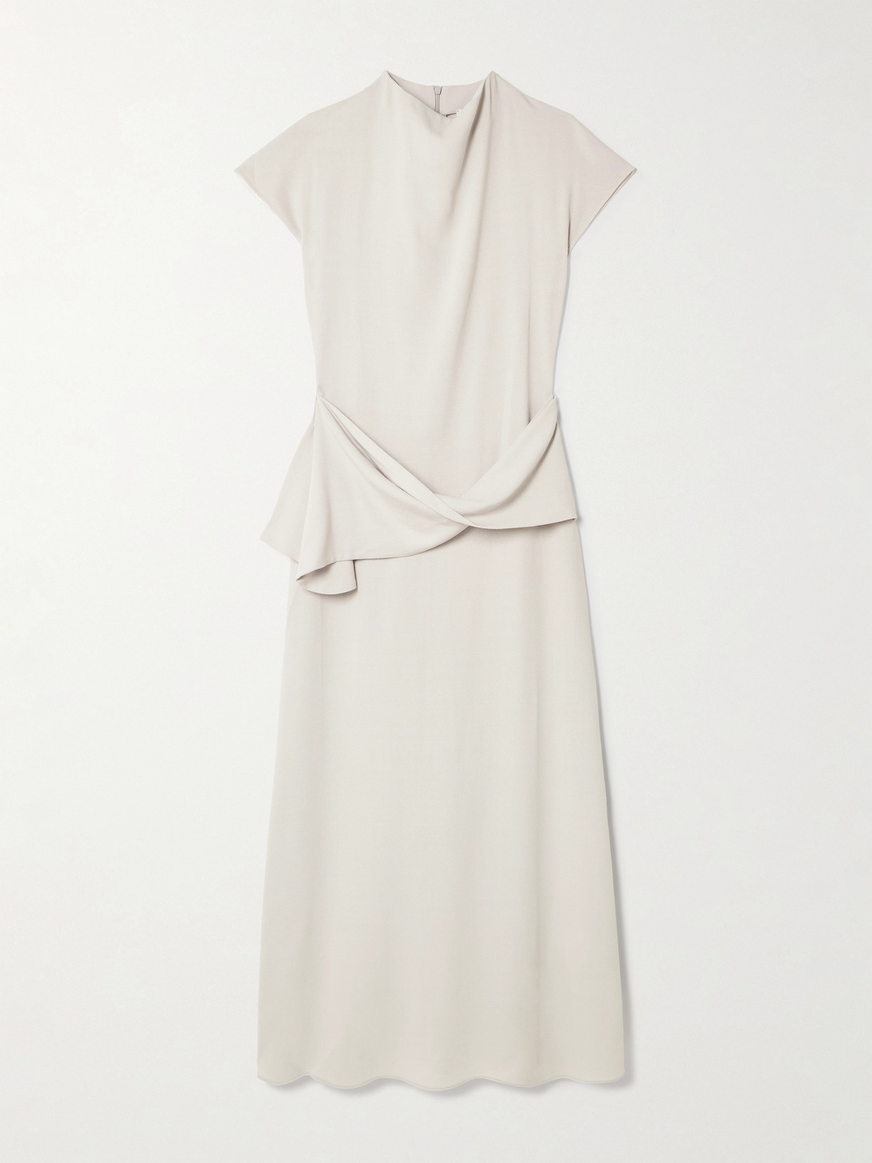 Tove Clem Draped Crepe Maxi Dress In White
