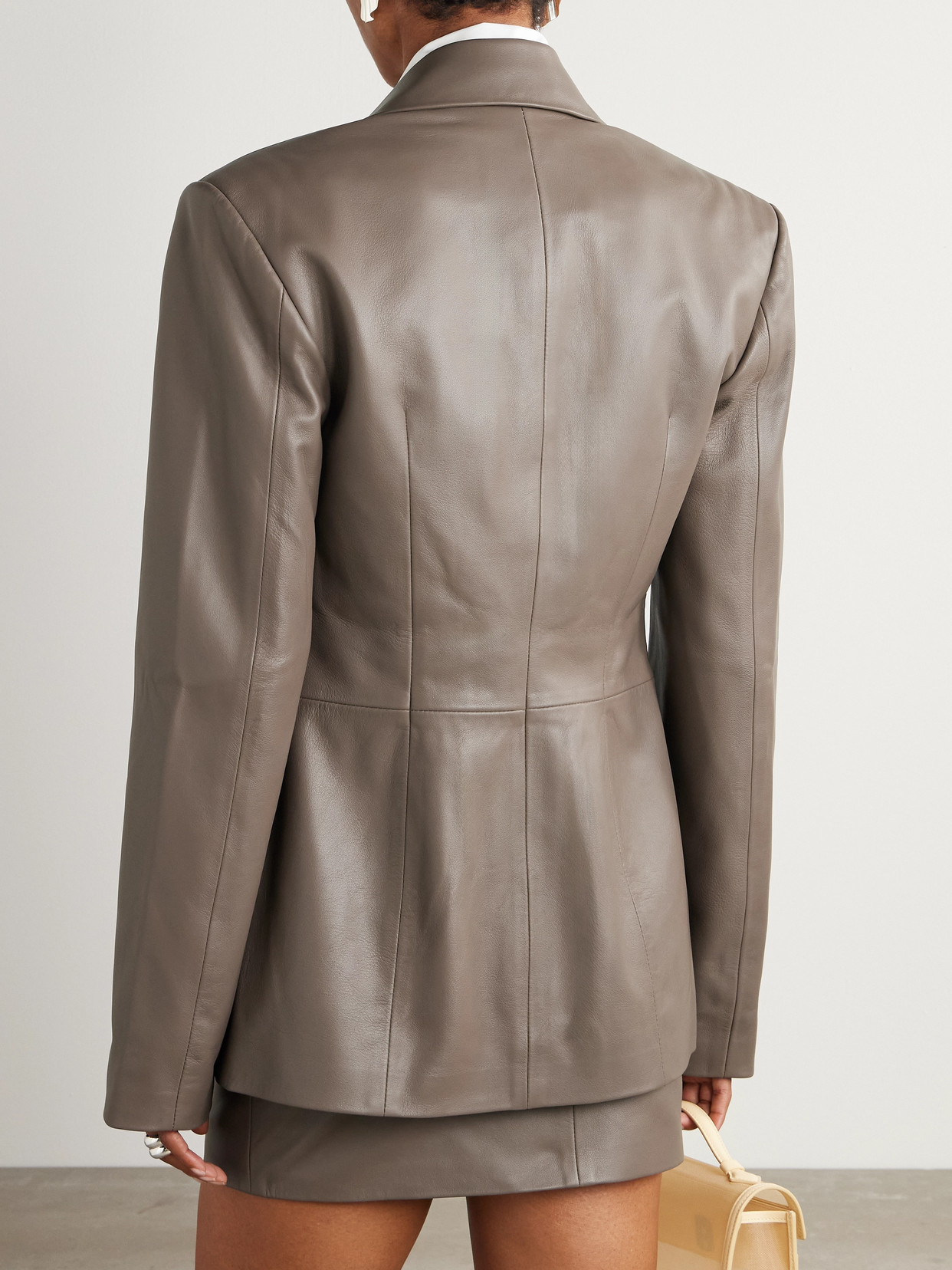 Tove Magda Paneled Leather Jacket In Brown