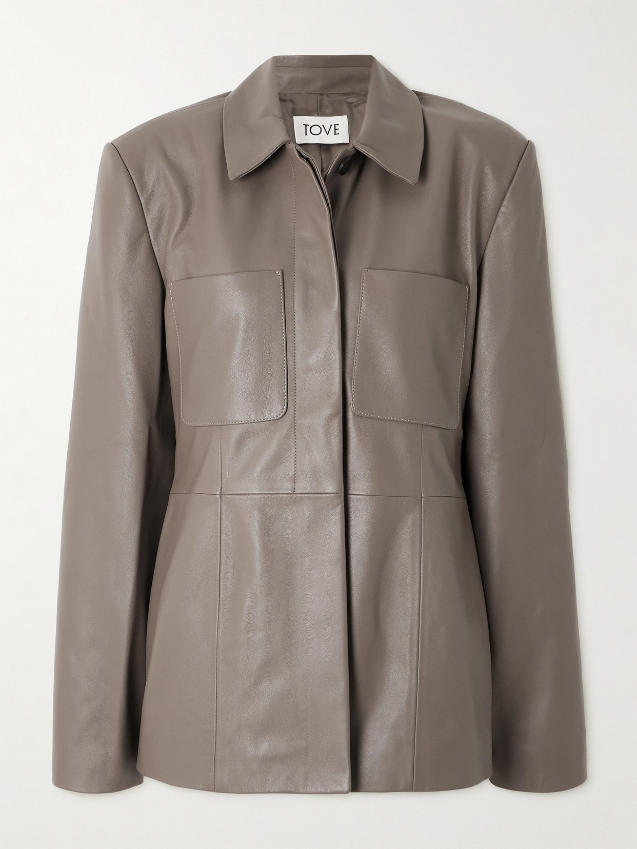 Tove Magda Paneled Leather Jacket In Brown