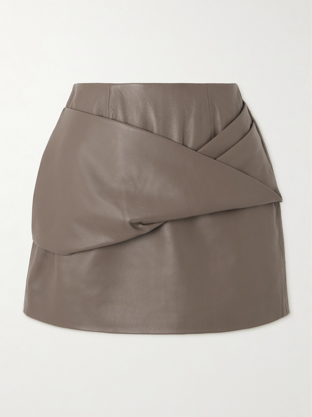 Tove Liss Paneled Leather Mini Skirt In Brown