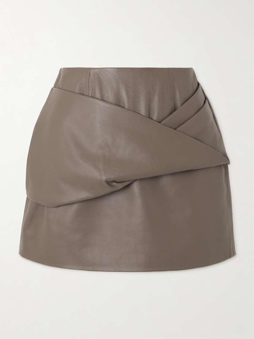 Tove Liss Paneled Leather Mini Skirt
