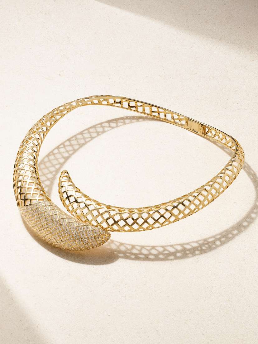 Maison H Jewels Cage 18-karat Gold Diamond Choker