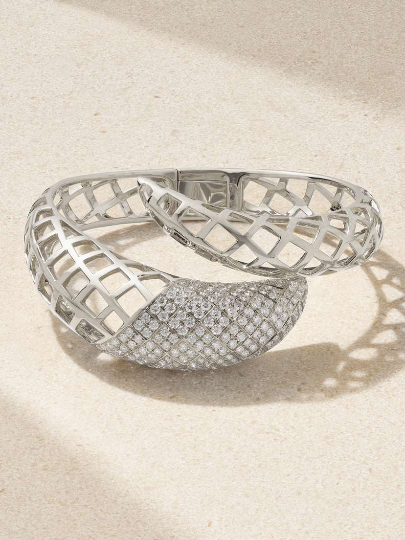 Maison H Jewels 18-karat White Gold Diamond Bangle