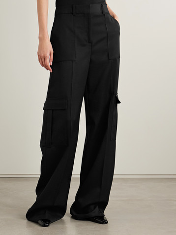 Veronica De Piante Etta grain de poudre wool wide-leg pants