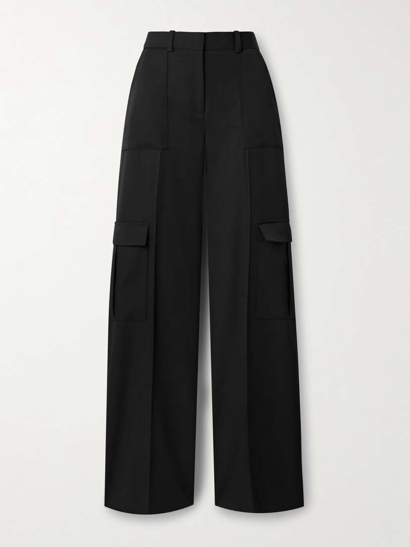 Veronica de Piante Etta Grain De Poudre Wool Wide-leg Pants