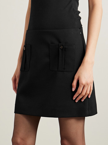 Veronica De Piante Sabine wool-blend twill mini skirt