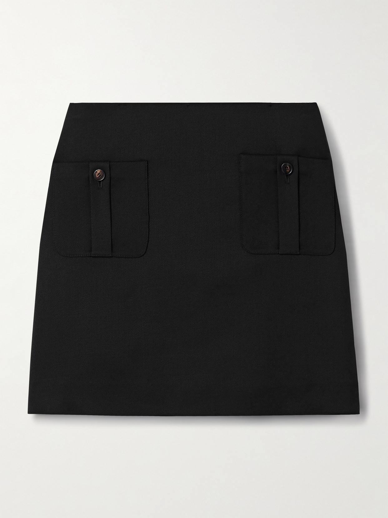 Veronica De Piante Sabine Wool-blend Twill Mini Skirt In Black