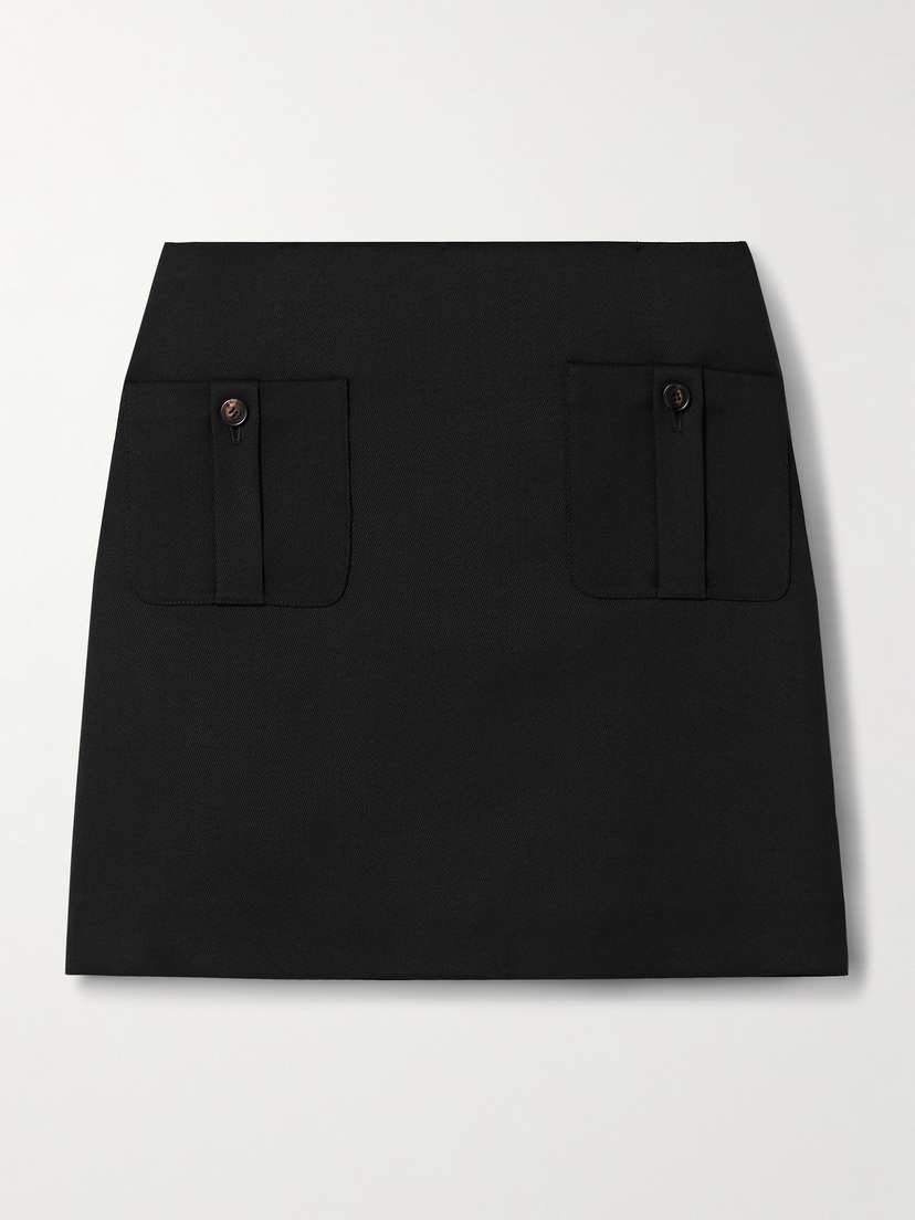 Veronica de Piante Sabine Wool-blend Twill Mini Skirt