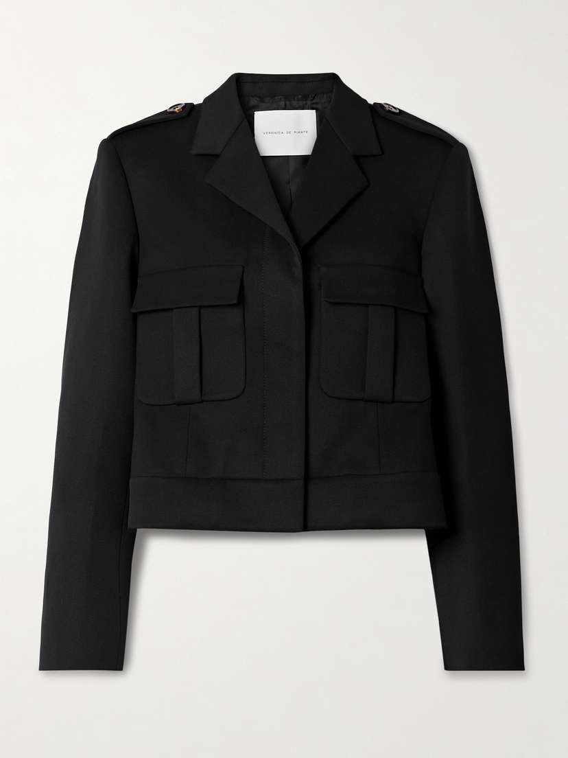 Veronica de Piante Birdie Cropped Wool-blend Twill Jacket
