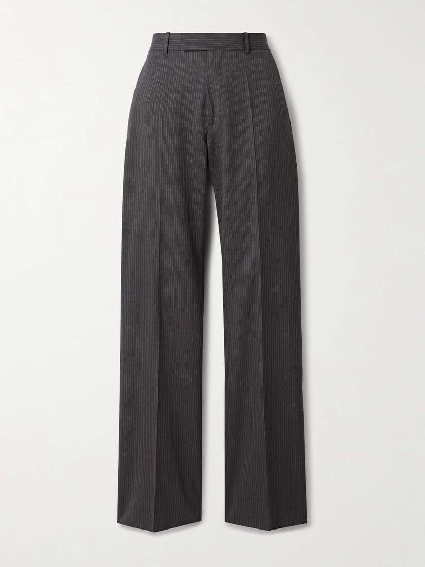Veronica de Piante Taylor Pinstriped Wool-twill Straight-leg Pants