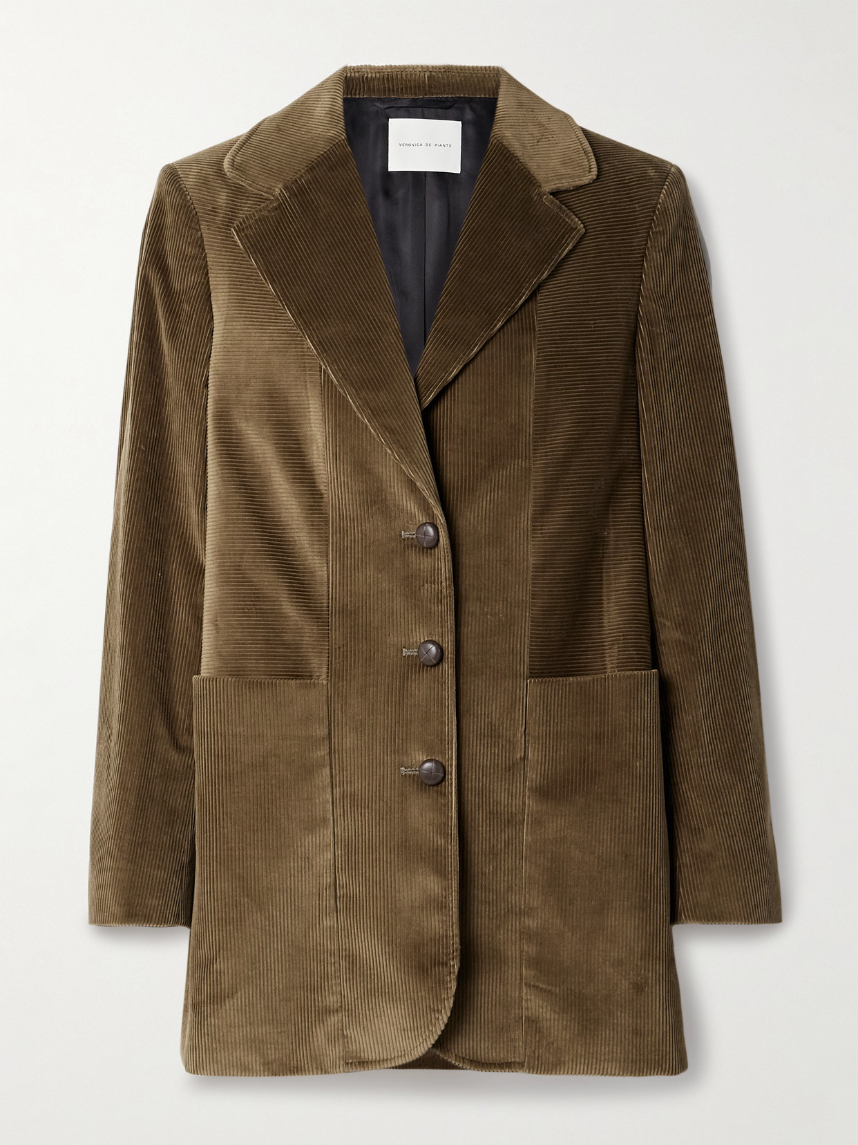 Veronica De Piante Harry Cotton-corduroy Blazer In Green