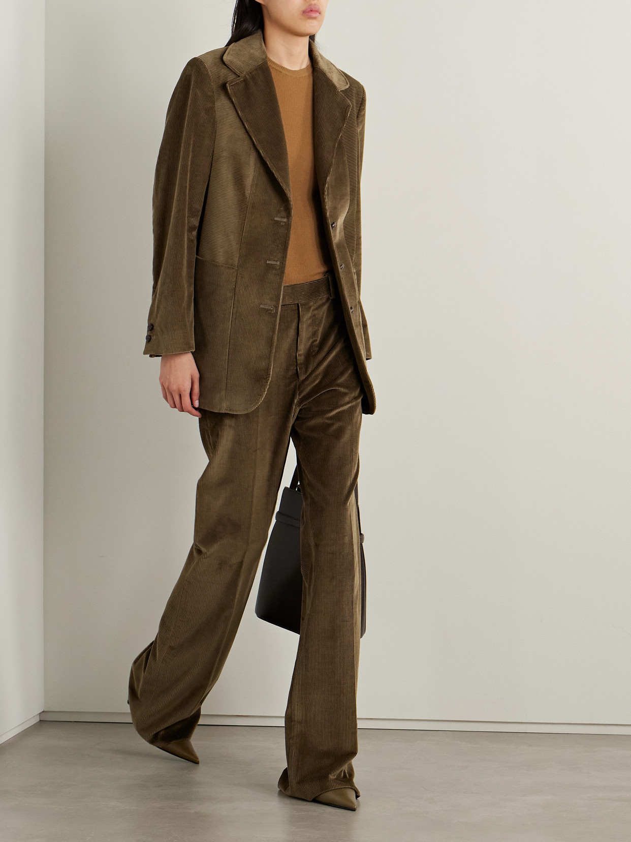 Veronica De Piante Harry Cotton-corduroy Blazer In Green